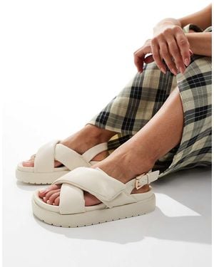 Truffle Collection Sandalias Beis Con Correas Cruzadas Acolchadas De -Beis Neutro