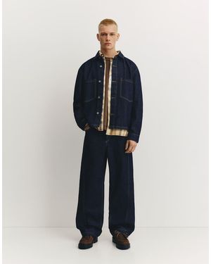 Pull&Bear baggy Jeans With Seams - Blue