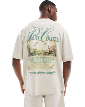 Only & Sons T-Shirt Oversize Con Stampa Sul Retro - Grigio