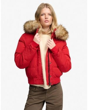 Superdry Everest bomberjacke mit kapuze - Rot