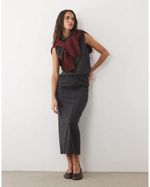 Jdy Knitted Pencil Midi Skirt Co-ord - Multicolour
