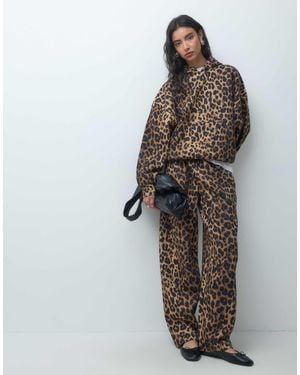 ASOS Animal Leopard Print Barrel jogger Co-ord - Gray