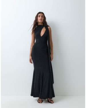 ASOS Vormende Maxi Jurk Met Sjaaldetail - Zwart