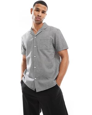 Another Influence Gingham Check Short Sleeve Shirt - Grey