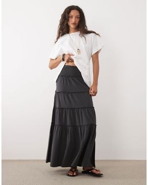 Mango Teen Tiered Maxi Skirt - White