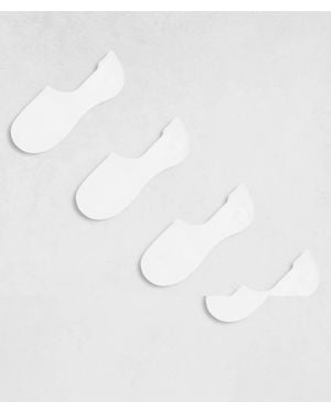 Pieces 4 Pack Footsie Invisible Socks - White