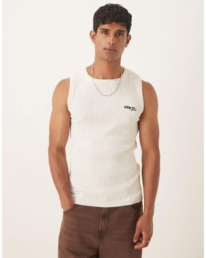 ASOS Débardeur moulant en maille côtelée - écru - Gris