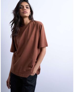 TOPSHOP Premium Basic Short Sleeve Tee - Brown