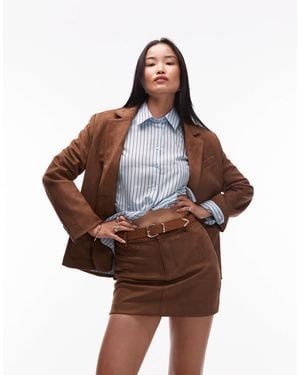 4th & Reckless Mini-jupe d'ensemble en imitation daim - marron