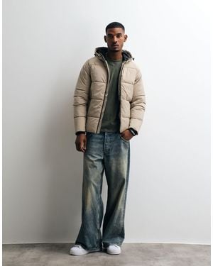 Blend Zip Through Hooded Puffer Jacket - White