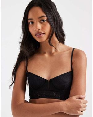Free People Sujetador Con Aros Gráfico - Negro