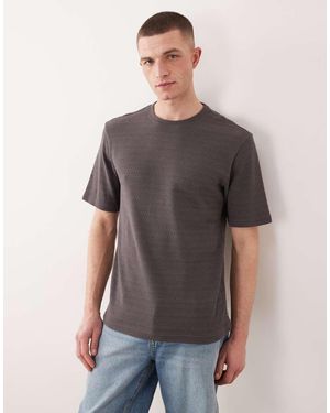 Only & Sons Textured Knit T-shirt - Grey