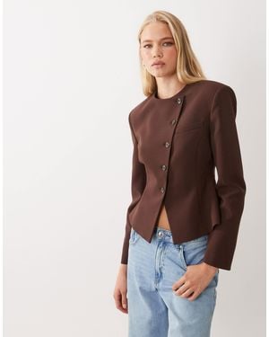 Miss Selfridge Asymetric Blazer - Brown