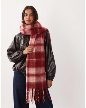 ASOS Geweven Sjaal Met Ruitpatroon - Rood