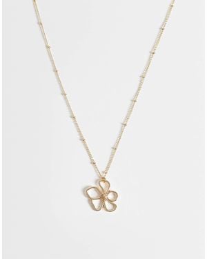 ASOS Halskette mit feiner kette und blumenanhänger - Weiß