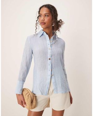 Ghospell Camisa De Tejido Texturizado De - Blanco