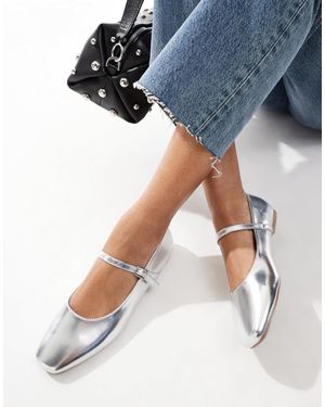 SEQWL Ballerines avec bride à boucle - argenté - Bleu