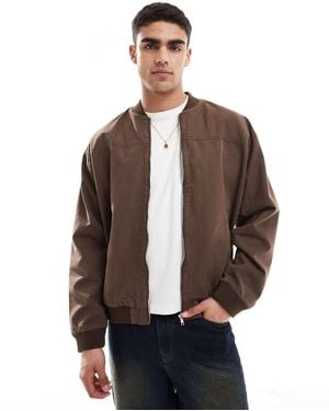 ASOS Oversized Bomber Jacket - Brown