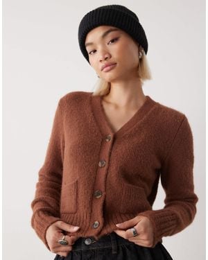 Monki Gilet court avec poches avant - marron