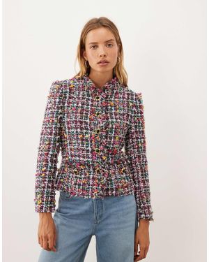 Sister Jane Ara tweed-jacke mit hohem kragen - Rot