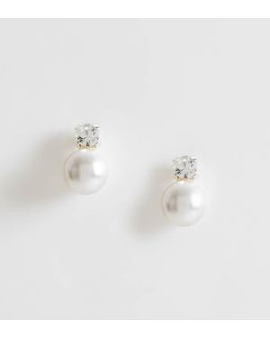 Kingsley Ryan Pearl And Gem Stud Earrings - White