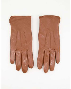 Barneys Originals Barney's Originals Real Leather Gloves With Touch Screen Compatibility - Brown
