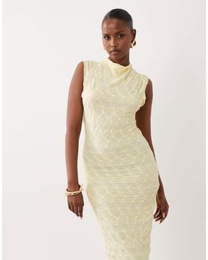 Vila Textured Jersey Halter Maxi Dress in Natural | Lyst Vila Textured Jersey Halter Maxi Dress in Natural | Lyst