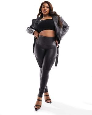Spanx Plus Faux Leather Moto leggings - Black