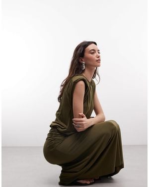 ASOS Ruched Waist Midaxi Dress - Green