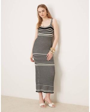 Pretty Lavish Crochet Knit Maxi Dress - Natural
