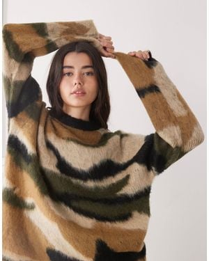 The Ragged Priest Oversized Knitted Sweater - Multicolor
