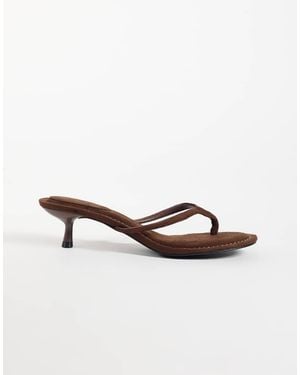 SEQWL Capri Heeled Thong Sandals - Natural
