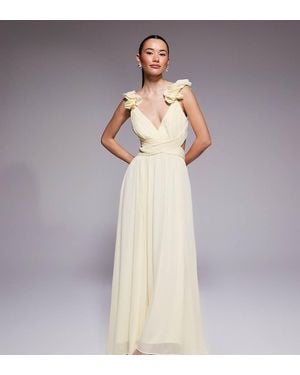 Forever New Ruffle Shoulder Midaxi Dress - Natural