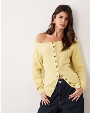 ASOS Off The Shoulder Cardigan - Natural