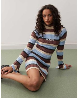 Kickers Gebreide Jurk Met Retro Strepen - Meerkleurig