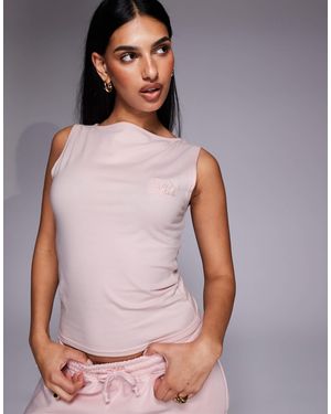 Kaiia Studio Fitted Slashneck Tank Top Co-Ord - Gray