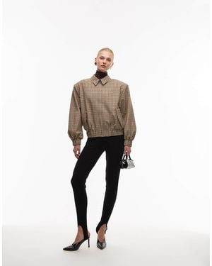 ASOS Bold Shoulder Zip Up Bomber Jacket - Natural