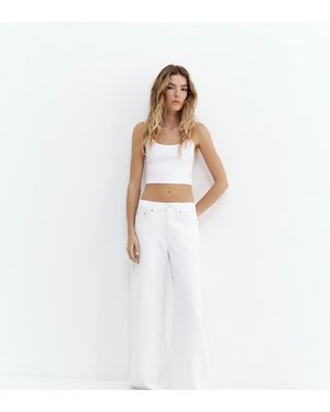 Pull&Bear Petite Loose Oversize Jeans - White