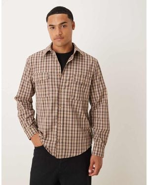 ASOS Geruit Regular-Fit Overhemd - Grijs