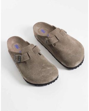 Birkenstock Boston Suede Clogs - Grey
