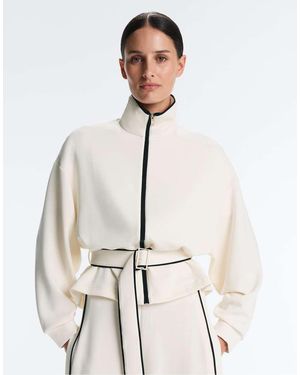 Oysho Piping Jacket With Soft-Touch Modal - Natural