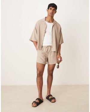 ASOS Co-ord Textured Shorts - Natural