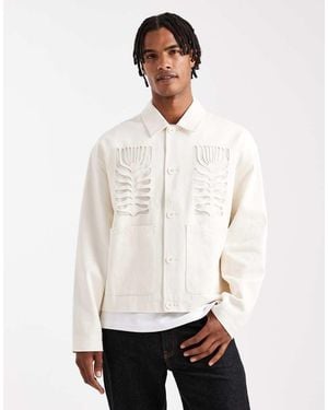 ASOS Harrington Jacket With Embroidery Detail - White