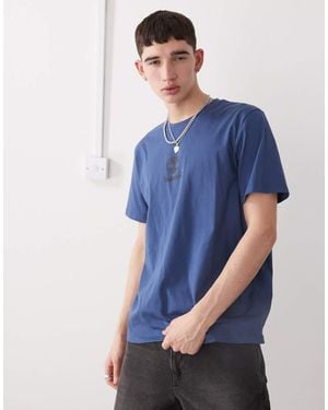 Timberland T-Shirt Con Logo Centrale - Blu