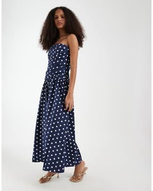 Gap Drop Waist Bandeau Maxi Dress - Blue