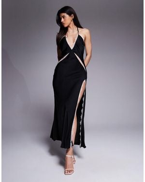 Bardot Yve Sequin Satin Halter Dress in Green | Lyst Bardot Yve Sequin Satin Halter Dress in Green | Lyst
