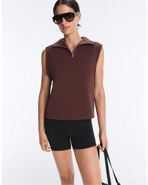 Oysho Cotton Piqué Sleeveless Vest - Purple