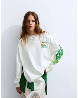 Pull&Bear Kailua Graphic T-shirt - Green
