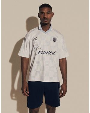 CERNUCCI V-neck Collar Logo Football Jersey - White