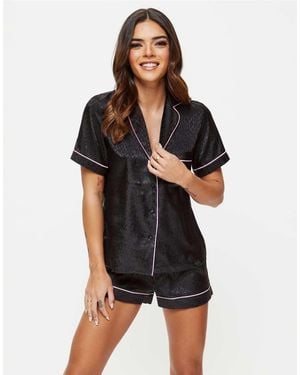 Ann Summers Signature Satin Pj Set - Black